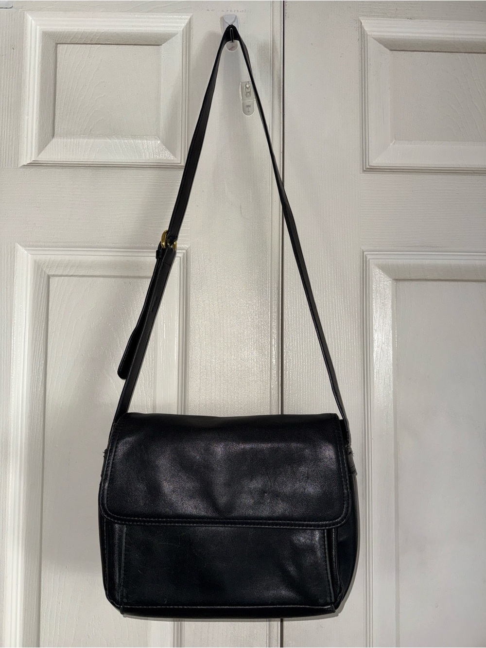 Gianni Bernini Black Leather Crossbody Bag